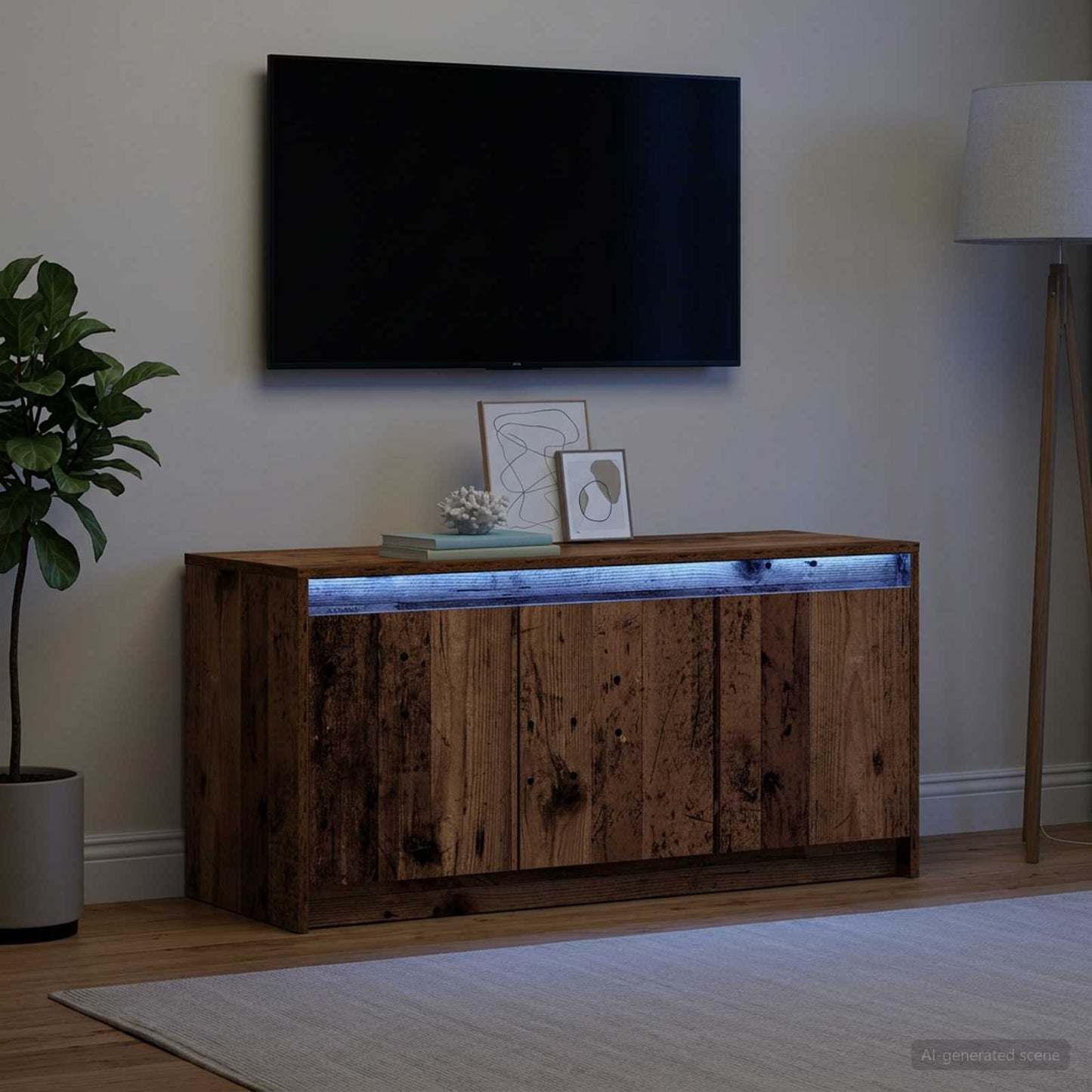 vidaXL Ντουλάπι TV 100 x 34 x 50 εκ Παλαιωμένο ξύλο Επεξεργασμένο Ξύλο