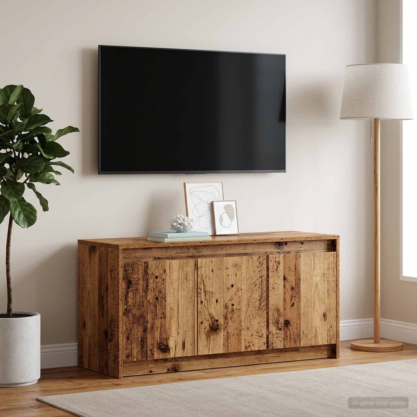 vidaXL Ντουλάπι TV 100 x 34 x 50 εκ Παλαιωμένο ξύλο Επεξεργασμένο Ξύλο