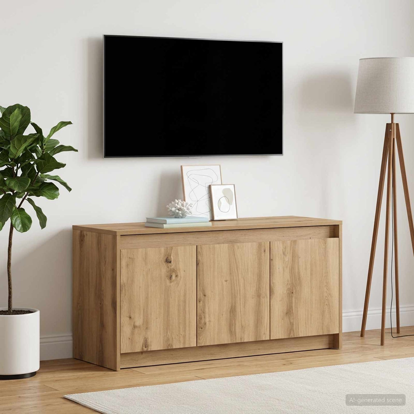 vidaXL Ντουλάπι TV 100 x 34 x 50 εκ Artisan Δρυς Επεξεργασμένο Ξύλο