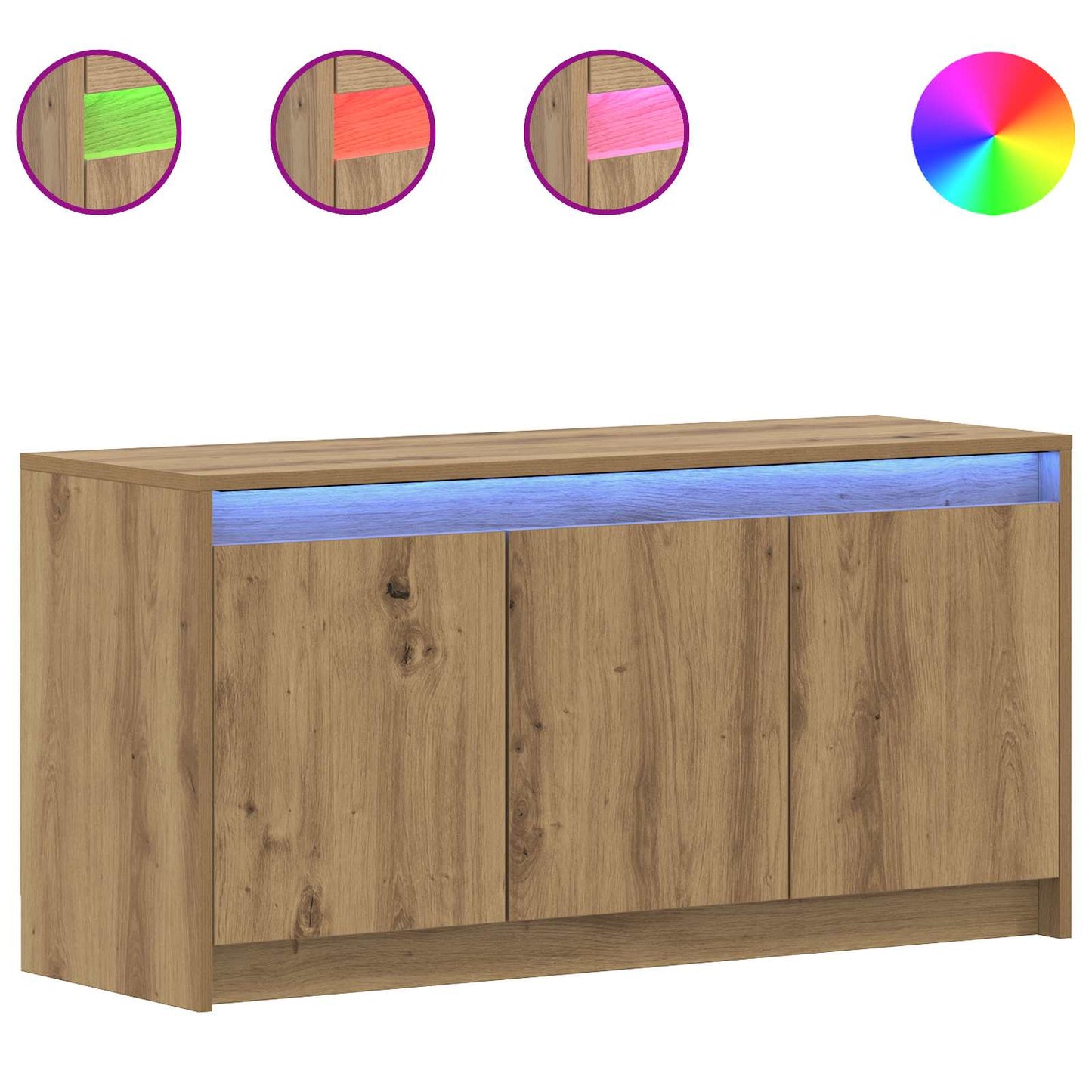 vidaXL Ντουλάπι TV 100 x 34 x 50 εκ Artisan Δρυς Επεξεργασμένο Ξύλο