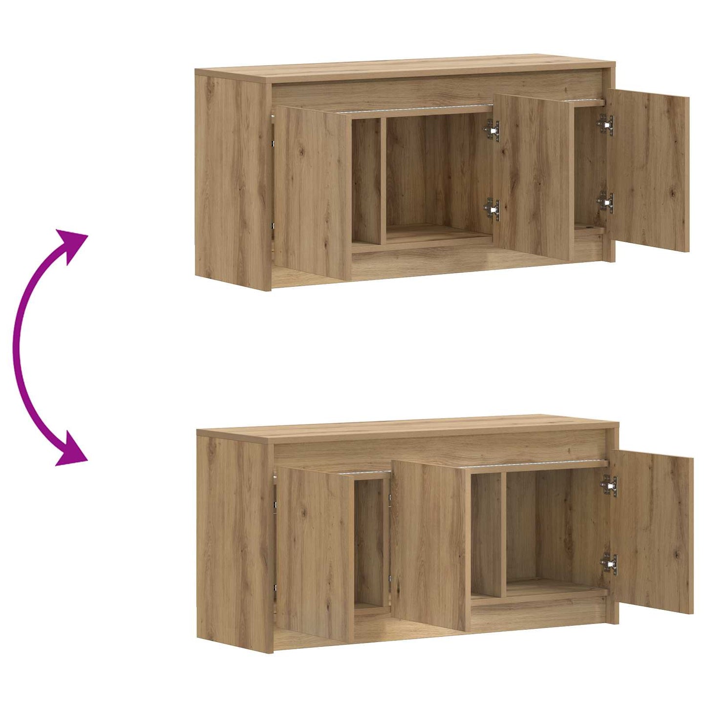 vidaXL Ντουλάπι TV 100 x 34 x 50 εκ Artisan Δρυς Επεξεργασμένο Ξύλο