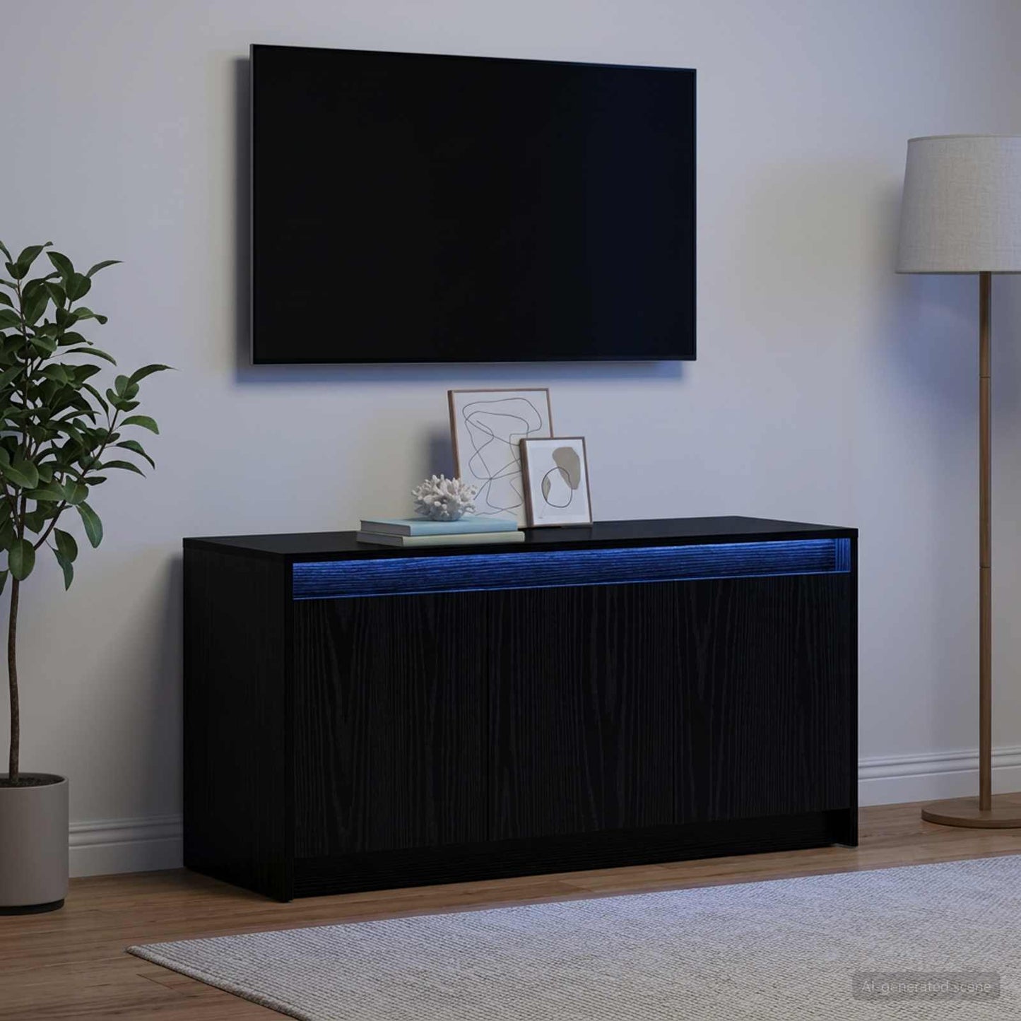 vidaXL Ντουλάπι TV 100 x 34 x 50 εκ Μαύρη Δρυς Επεξεργασμένο Ξύλο