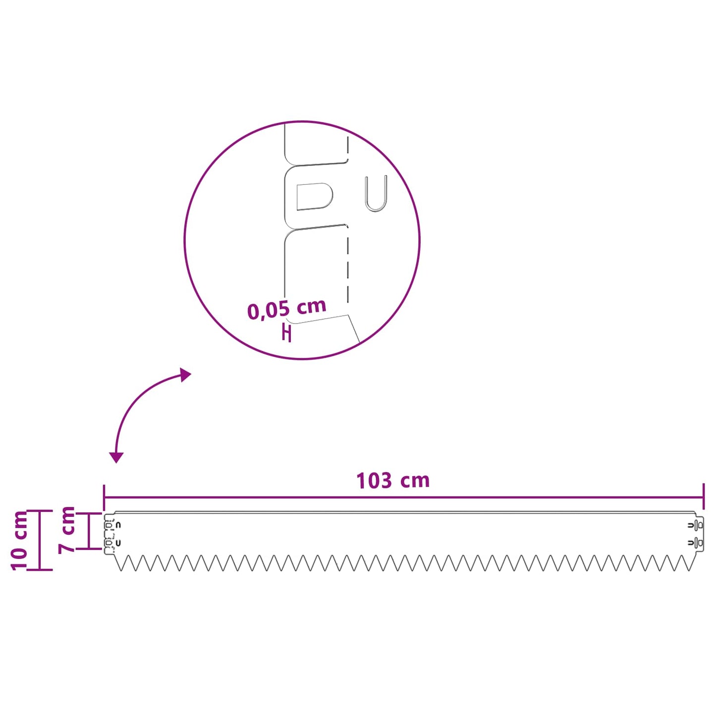 vidaXL Περίγραμμα γκαζόν 10 τμχ. 103 x 10 cm Ατσάλι Λευκό