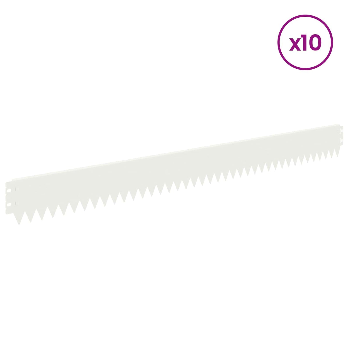 vidaXL Περίγραμμα γκαζόν 10 τμχ. 103 x 10 cm Ατσάλι Λευκό