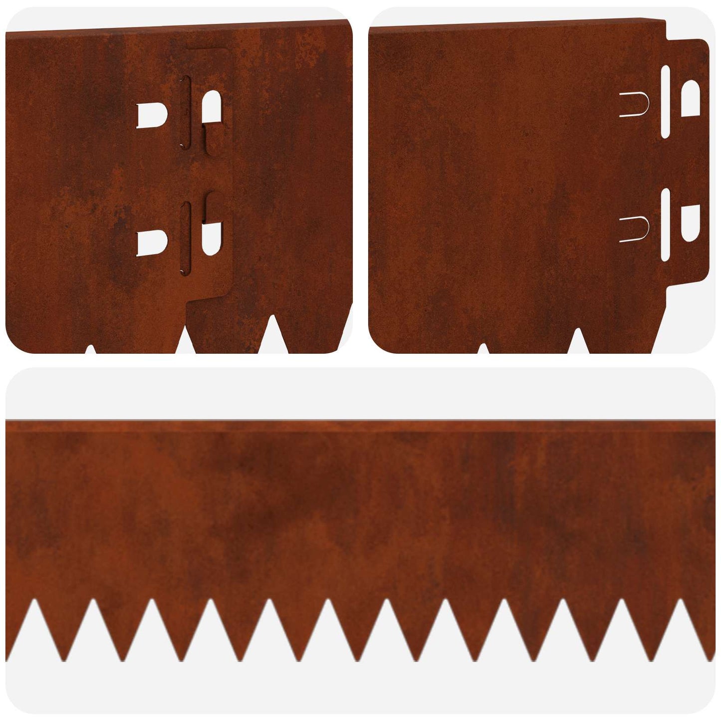 vidaXL Περίγραμμα γκαζόν 50 τμχ. 103 x 10 εκ Ατσάλι Σκ rusty