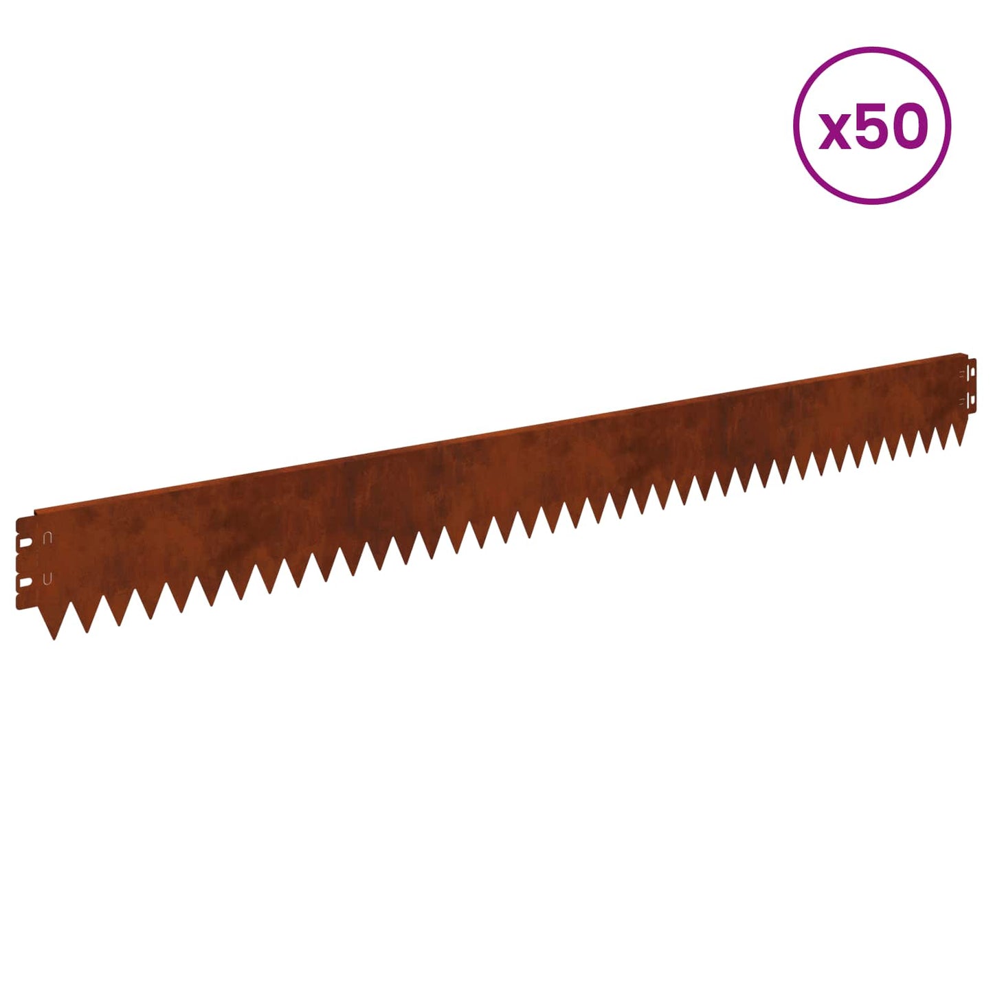 vidaXL Περίγραμμα γκαζόν 50 τμχ. 103 x 10 εκ Ατσάλι Σκ rusty