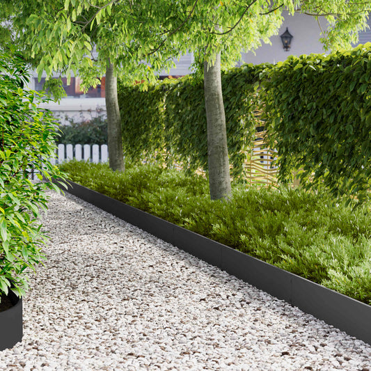 vidaXL Περίγραμμα γκαζόν 30 τμχ. 103 x 20 εκ Ατσάλι Μαύρο