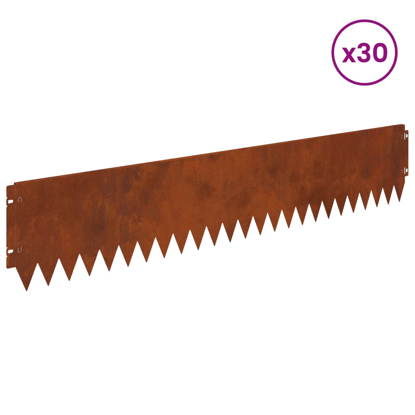 vidaXL Περίγραμμα γκαζόν 30 τμχ. 103 x 20 εκ Ατσάλι Σκ rusty