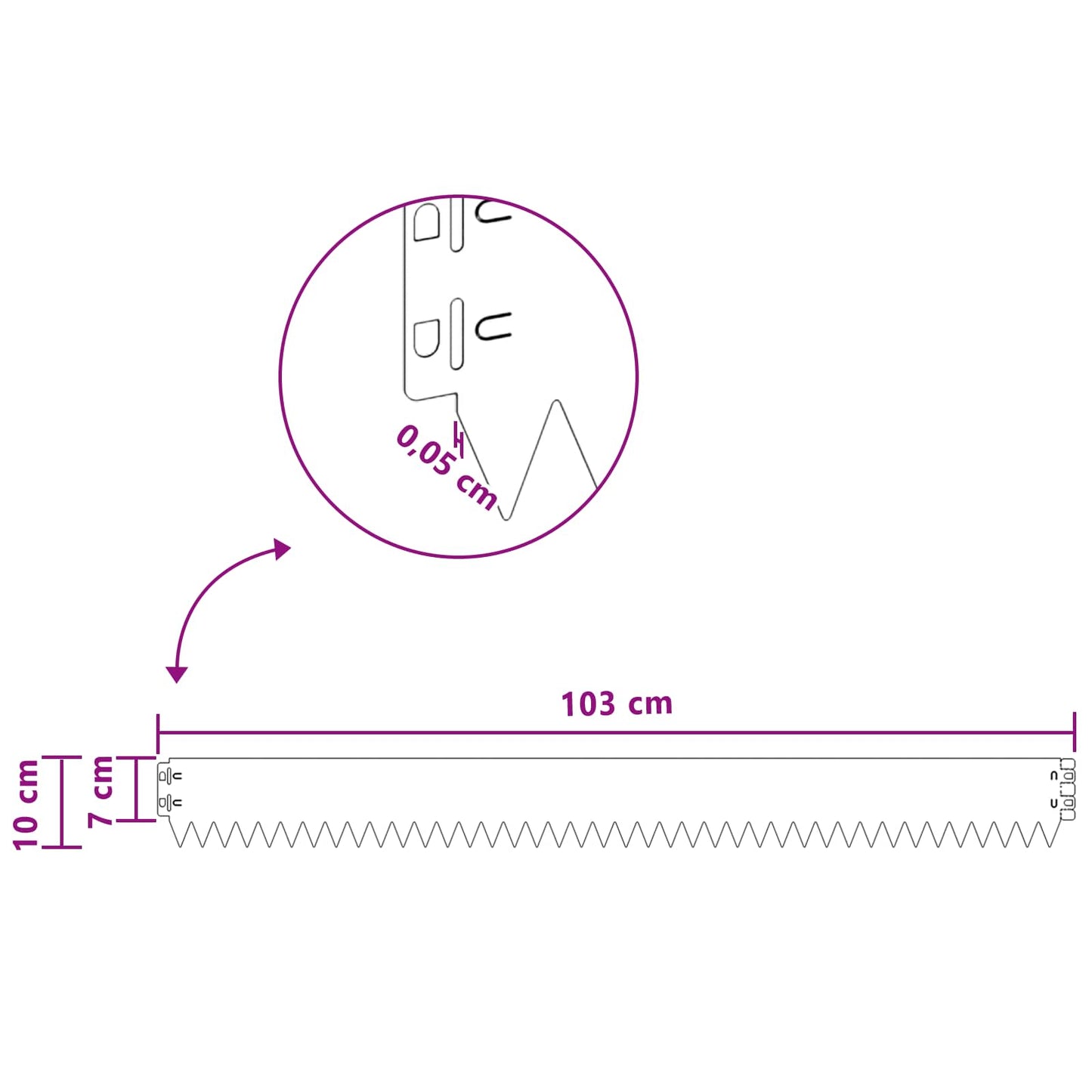 vidaXL Περίγραμμα γκαζόν 20 τμχ. 103 x 10 εκ Steel Λευκό