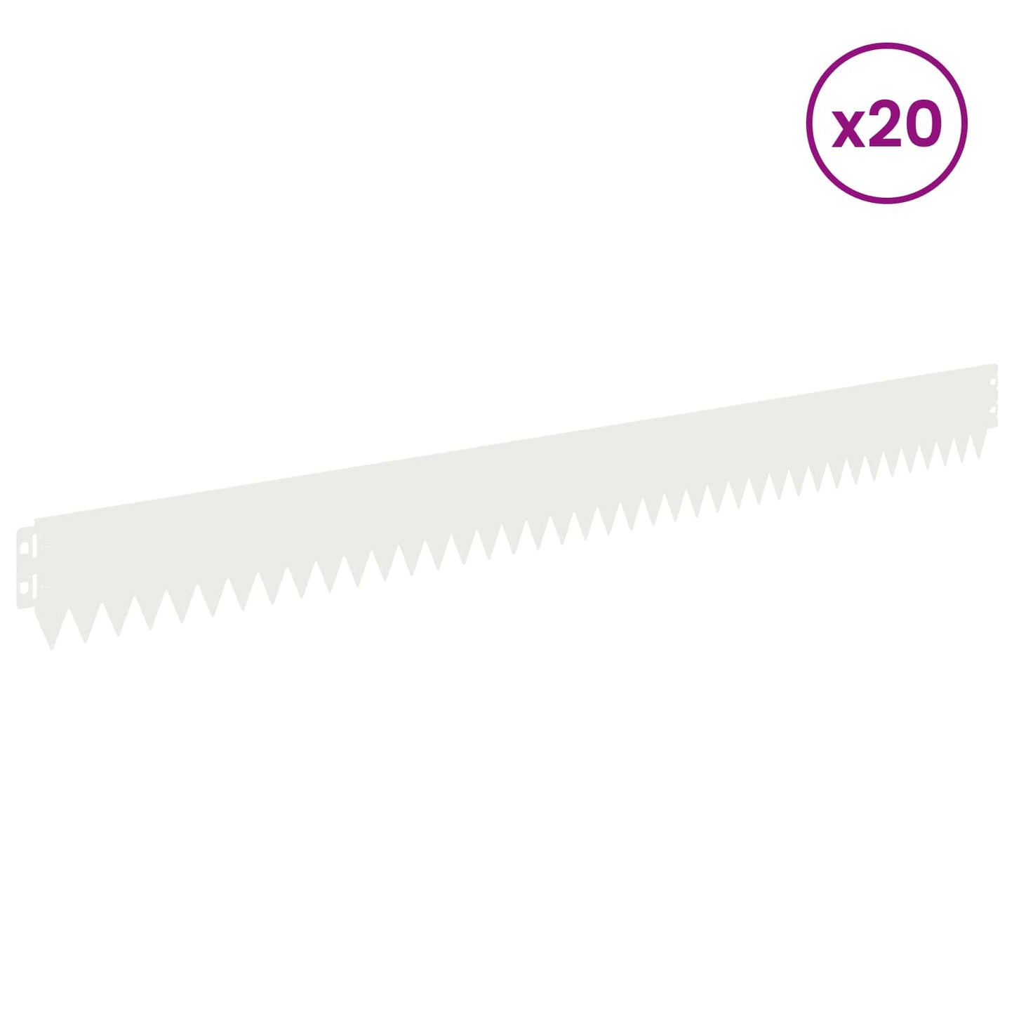 vidaXL Περίγραμμα γκαζόν 20 τμχ. 103 x 10 εκ Steel Λευκό