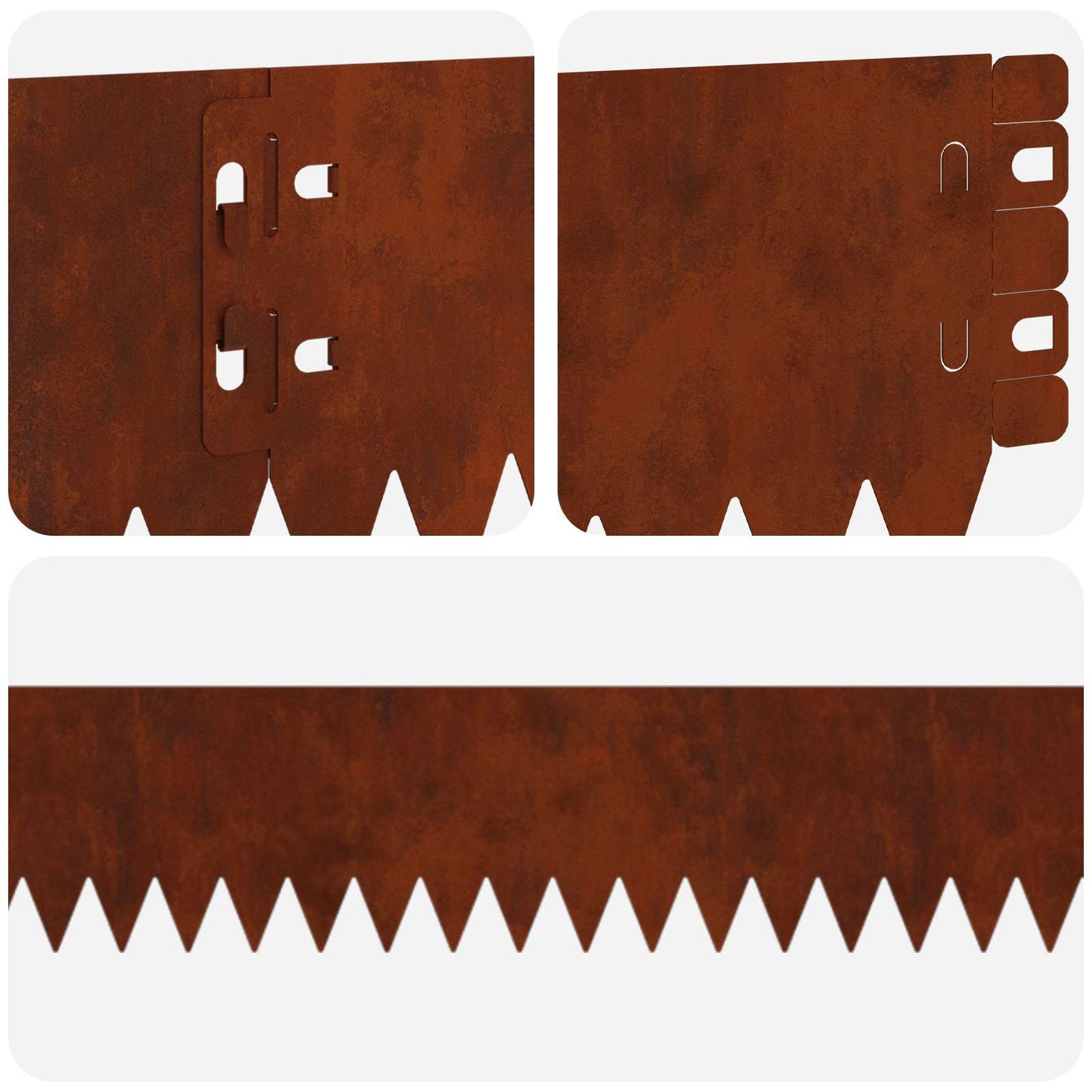 vidaXL Περίγραμμα γκαζόν 50 τμχ. 103 x 10 εκ Ατσάλι Σκ rusty