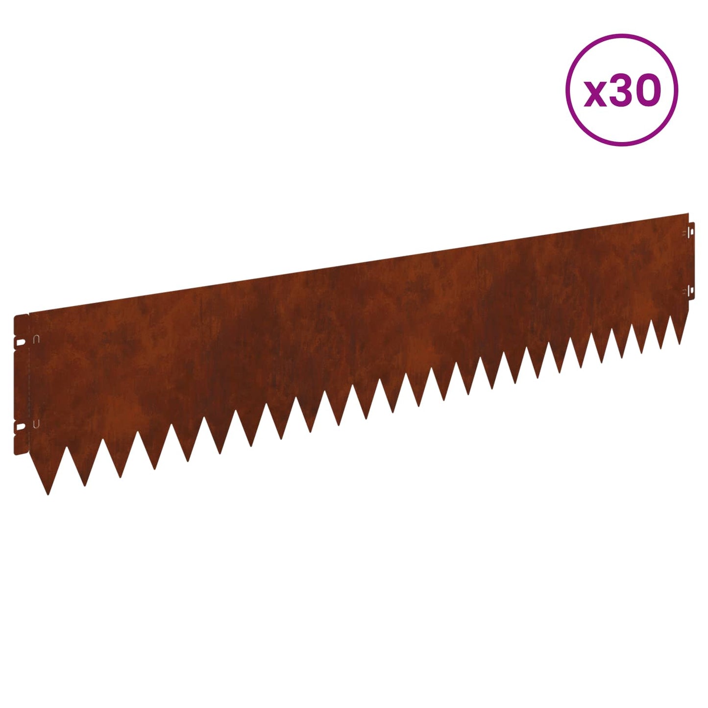 vidaXL Περίγραμμα γκαζόν 30 τμχ. 103 x 20 εκ Ατσάλι Σκ rusty