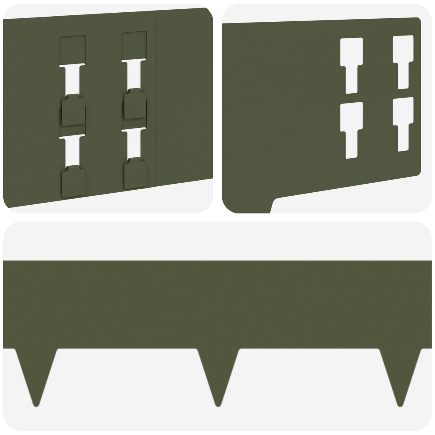 vidaXL Περίγραμμα γκαζόν 10 τμχ. 100 x 15 cm Ατσάλι Λαδί