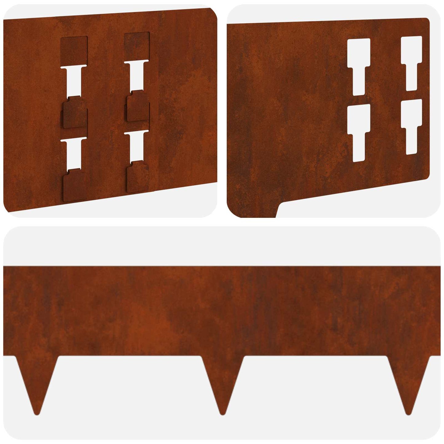 vidaXL Περίγραμμα γκαζόν 30 τμχ. 100 x 15 cm Ατσάλι Σκ rusty
