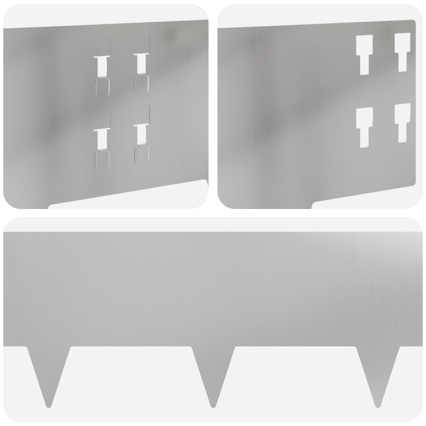 vidaXL Περίγραμμα γκαζόν 30 τμχ. 100 x 20 cm Ατσάλι Ασημί