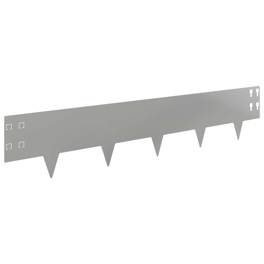 vidaXL Περίγραμμα γκαζόν 30 τμχ. 100 x 20 cm Ατσάλι Ασημί
