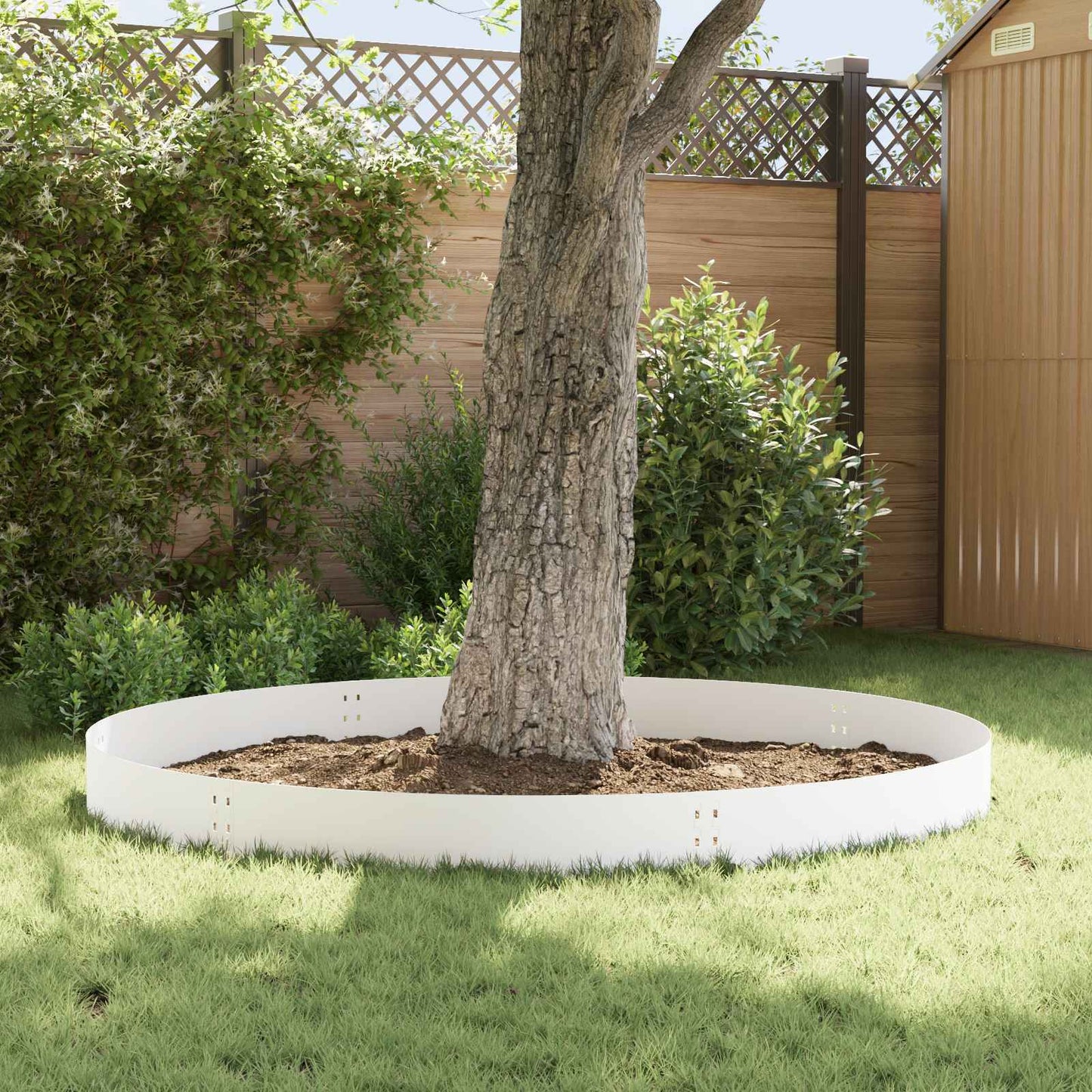 vidaXL Περίγραμμα γκαζόν 20 τμχ. 100 x 25 cm Ατσάλι Λευκό