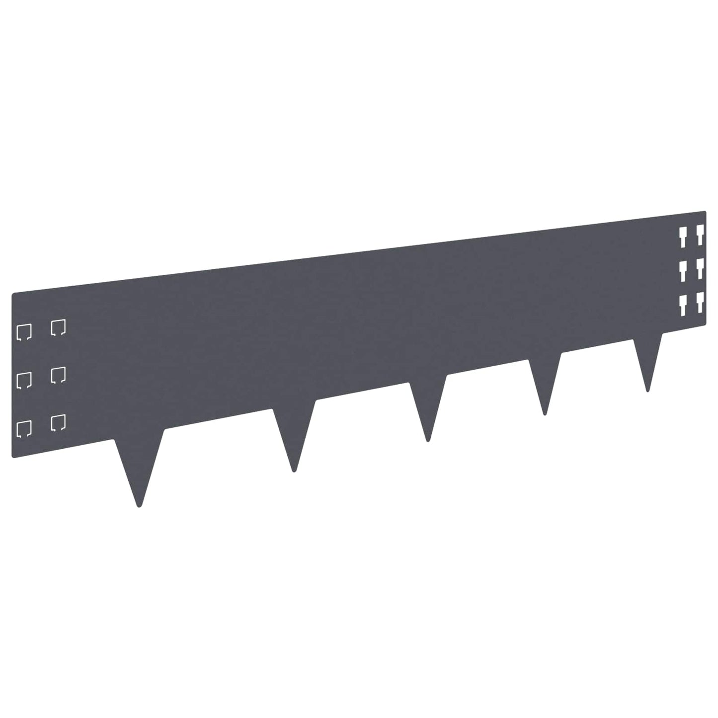 vidaXL Περίγραμμα γκαζόν 10 τμχ. 100 x 25 cm Ατσάλι Ανθρακί