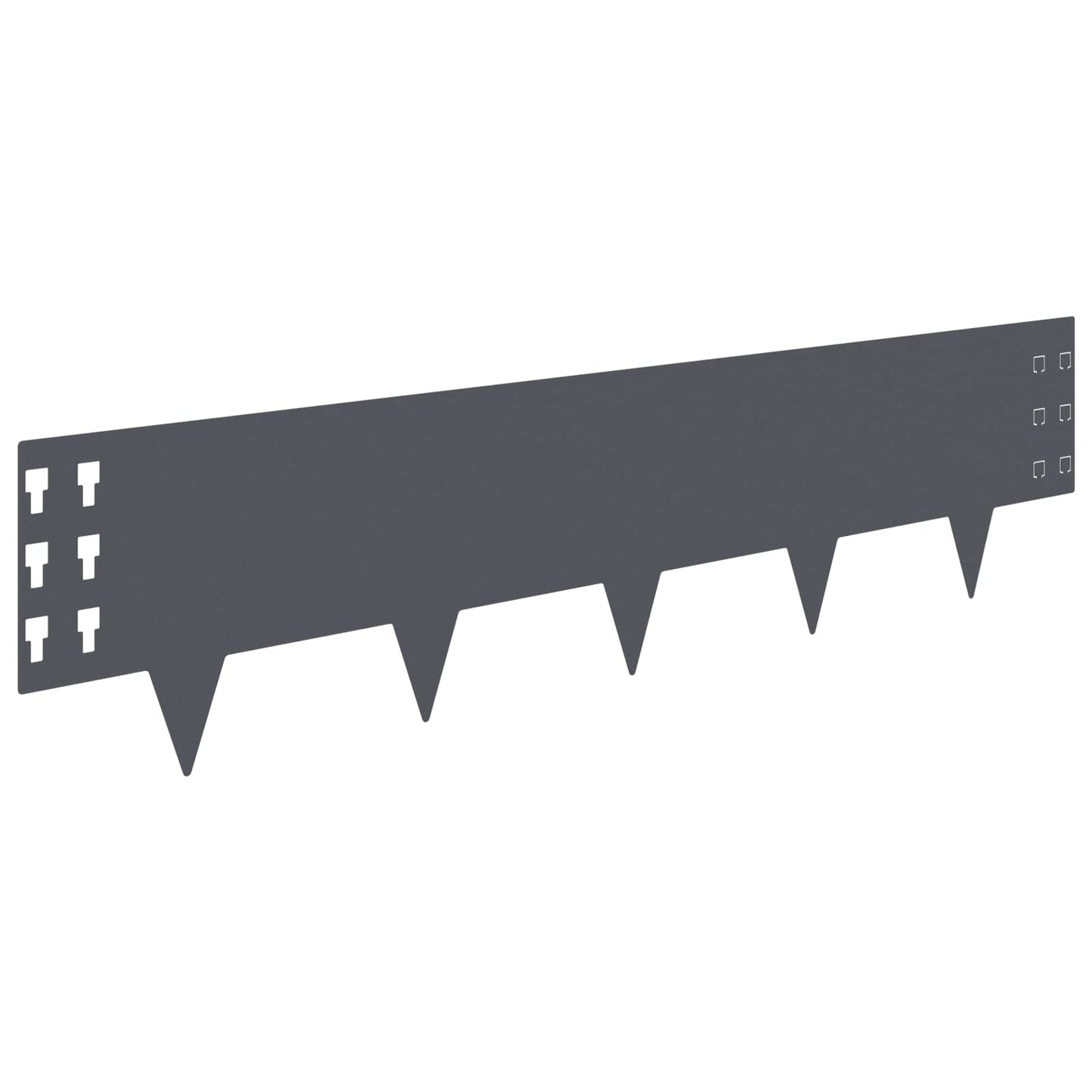 vidaXL Περίγραμμα γκαζόν 10 τμχ. 100 x 25 cm Ατσάλι Ανθρακί