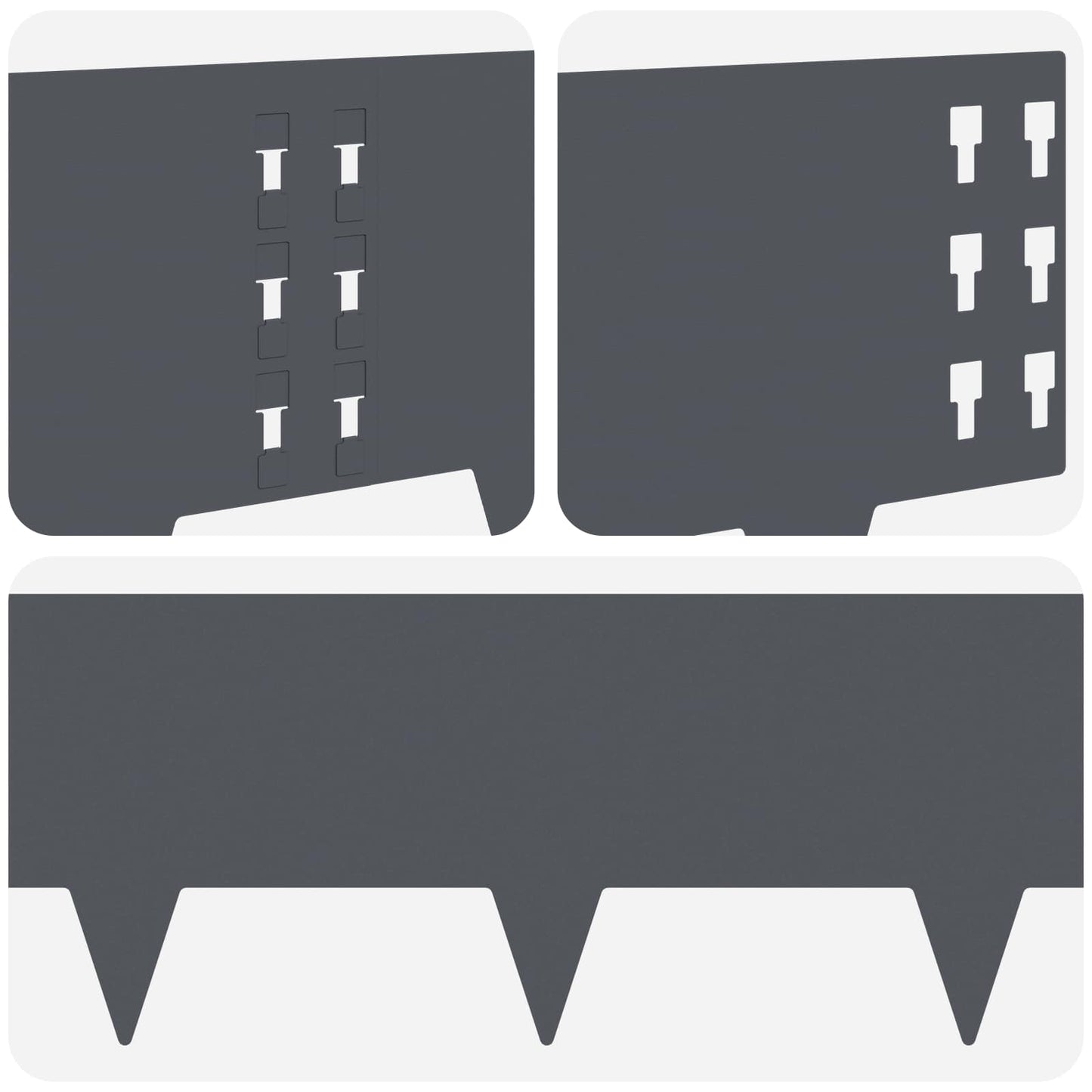 vidaXL Περίγραμμα γκαζόν 20 τμχ. 100 x 25 cm Ατσάλι Ανθρακί