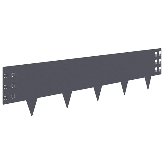 vidaXL Περίγραμμα γκαζόν 20 τμχ. 100 x 25 cm Ατσάλι Ανθρακί