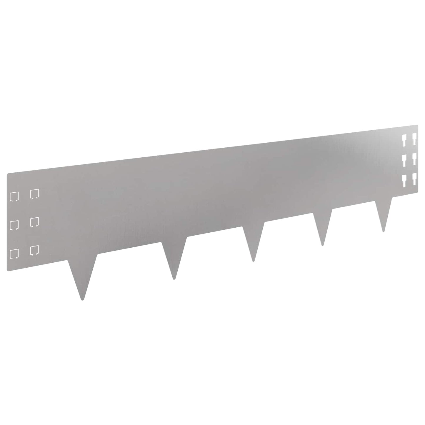 vidaXL Περίγραμμα γκαζόν 10 τμχ. 100 x 25 cm Ατσάλι Ασημί