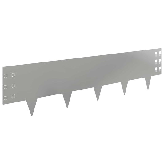 vidaXL Περίγραμμα γκαζόν 20 τμχ. 100 x 25 cm Ατσάλι Ασημί
