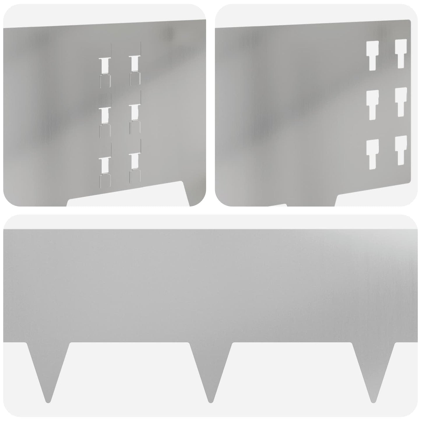 vidaXL Περίγραμμα γκαζόν 30 τμχ. 100 x 25 cm Ατσάλι Ασημί