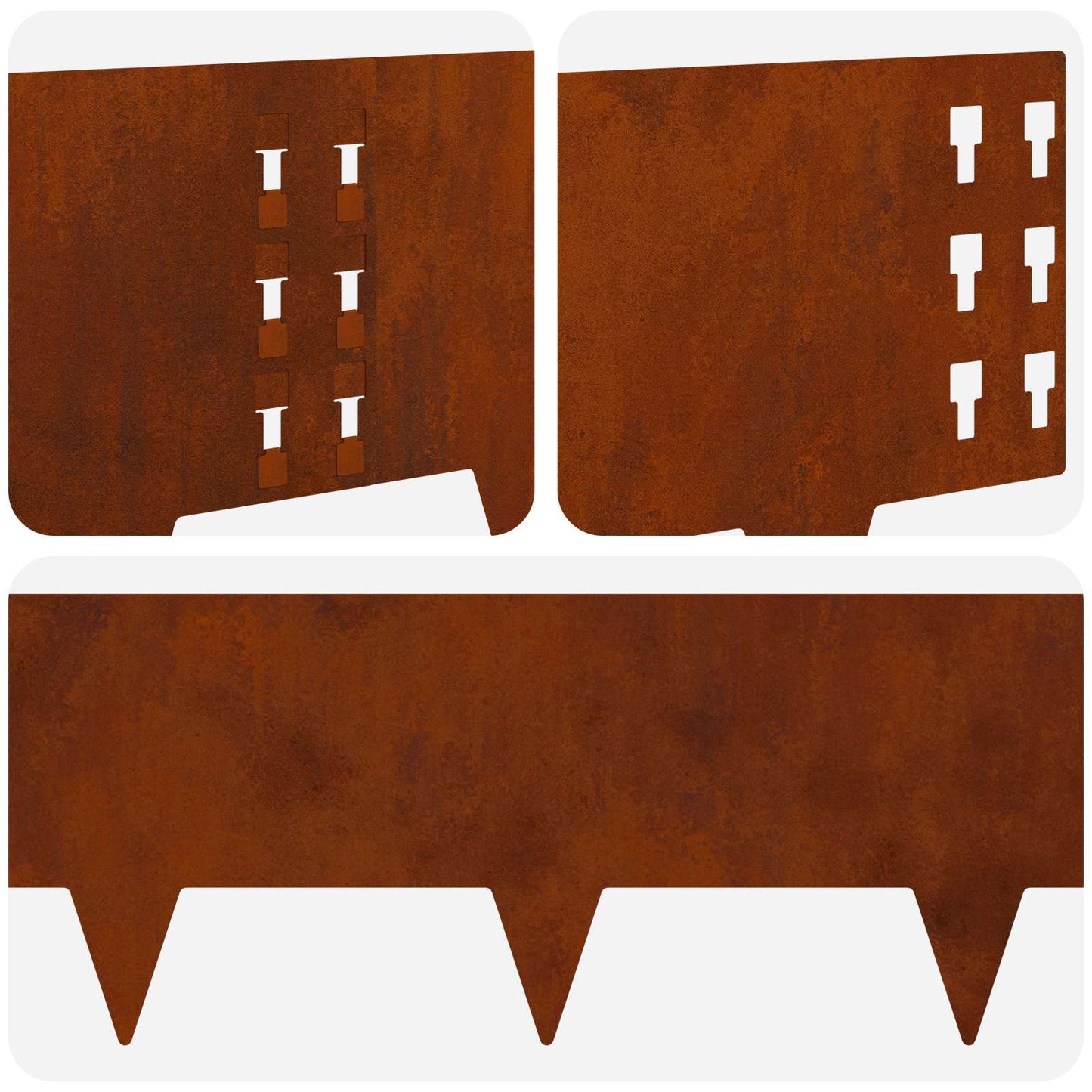 vidaXL Περίγραμμα γκαζόν 20 τμχ. 100 x 25 cm Ατσάλι Σκ rusty