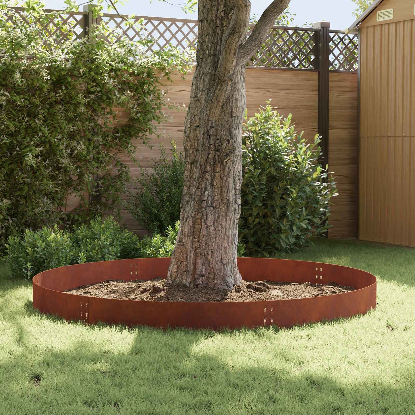 vidaXL Περίγραμμα γκαζόν 30 τμχ. 100 x 25 cm Ατσάλι Σκ rusty