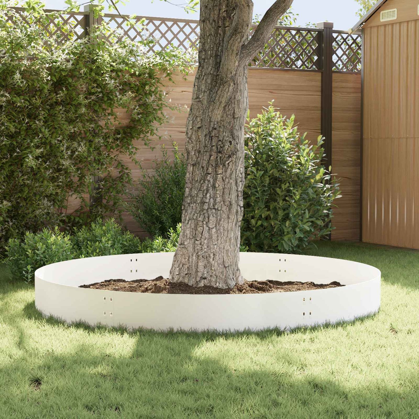 vidaXL Περίγραμμα γκαζόν 10 τμχ. 100 x 30 cm Ατσάλι Λευκό