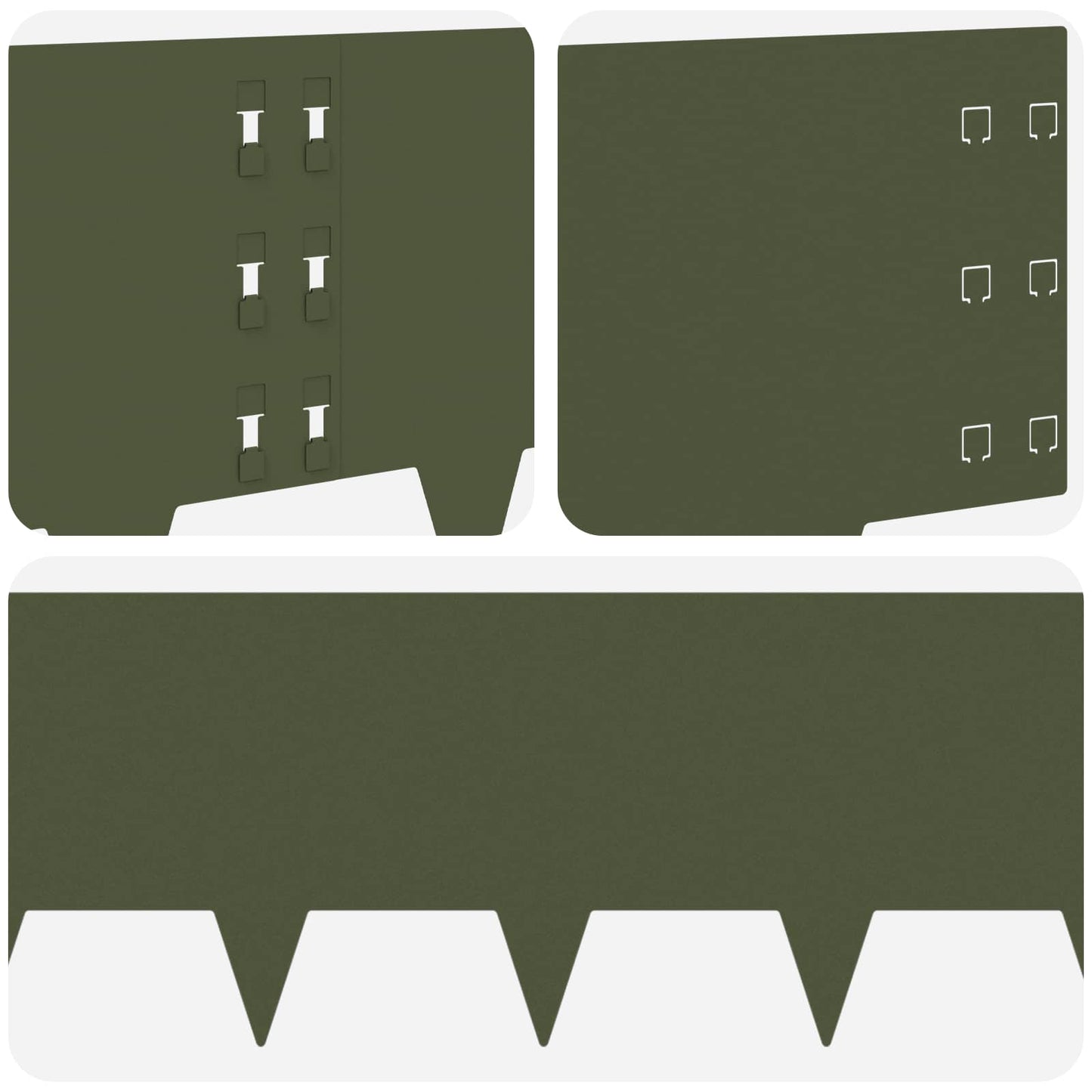 vidaXL Περίγραμμα γκαζόν 10 τμχ. 100 x 30 cm Ατσάλι Λαδί