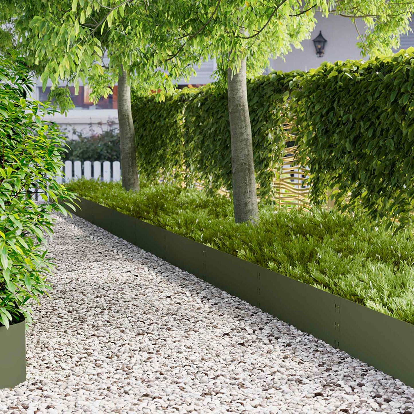 vidaXL Περίγραμμα γκαζόν 10 τμχ. 100 x 30 cm Ατσάλι Λαδί