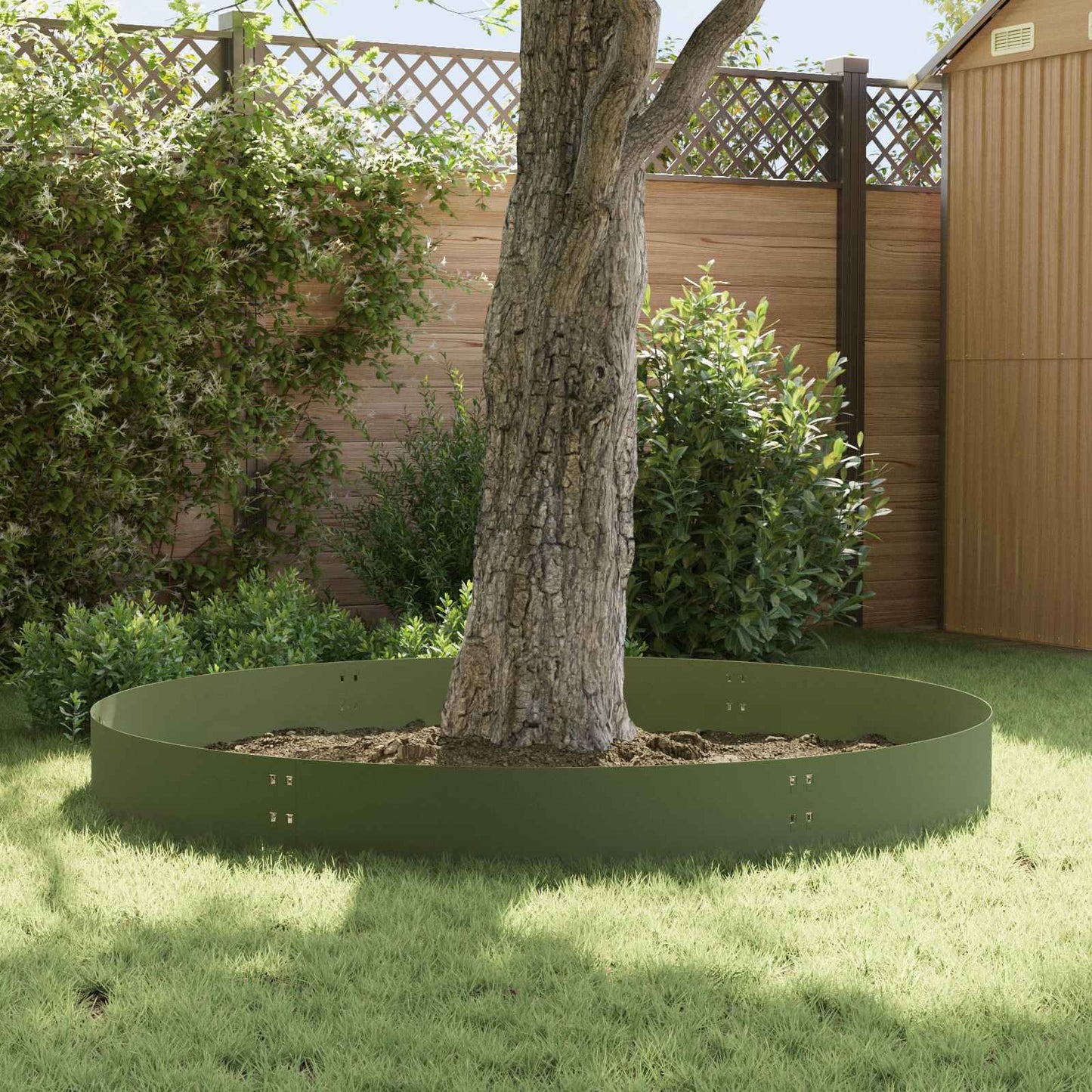 vidaXL Περίγραμμα γκαζόν 10 τμχ. 100 x 30 cm Ατσάλι Λαδί