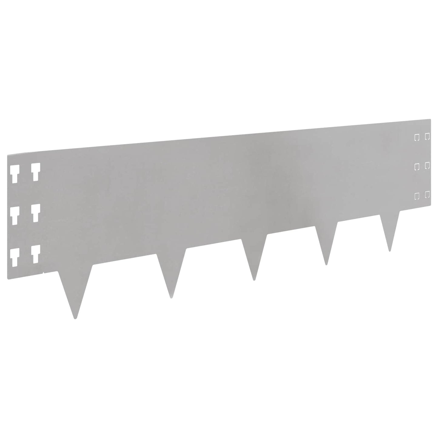 vidaXL Περίγραμμα γκαζόν 10 τμχ. 100 x 30 cm Ατσάλι Ασημί