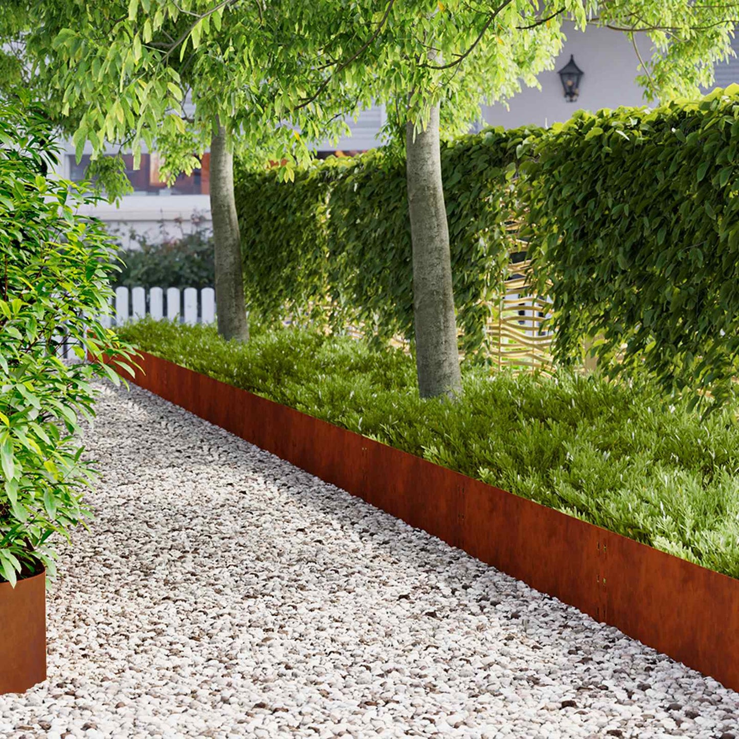 vidaXL Περίγραμμα γκαζόν 30 τμχ. 100 x 30 cm Ατσάλι Σκ rusty