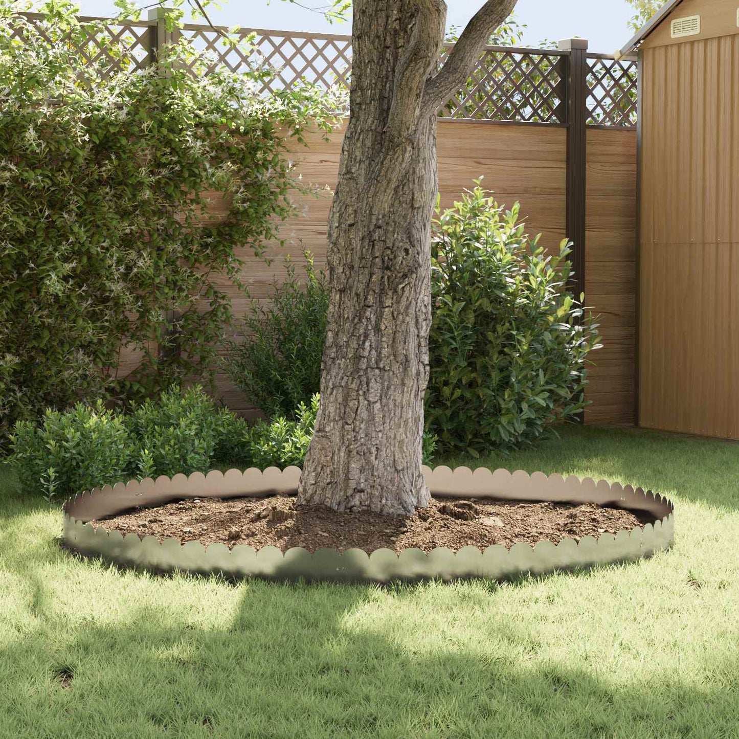 vidaXL Περίγραμμα γκαζόν 10 τμχ. 103 x 20 εκ Ατσάλι Ασημί