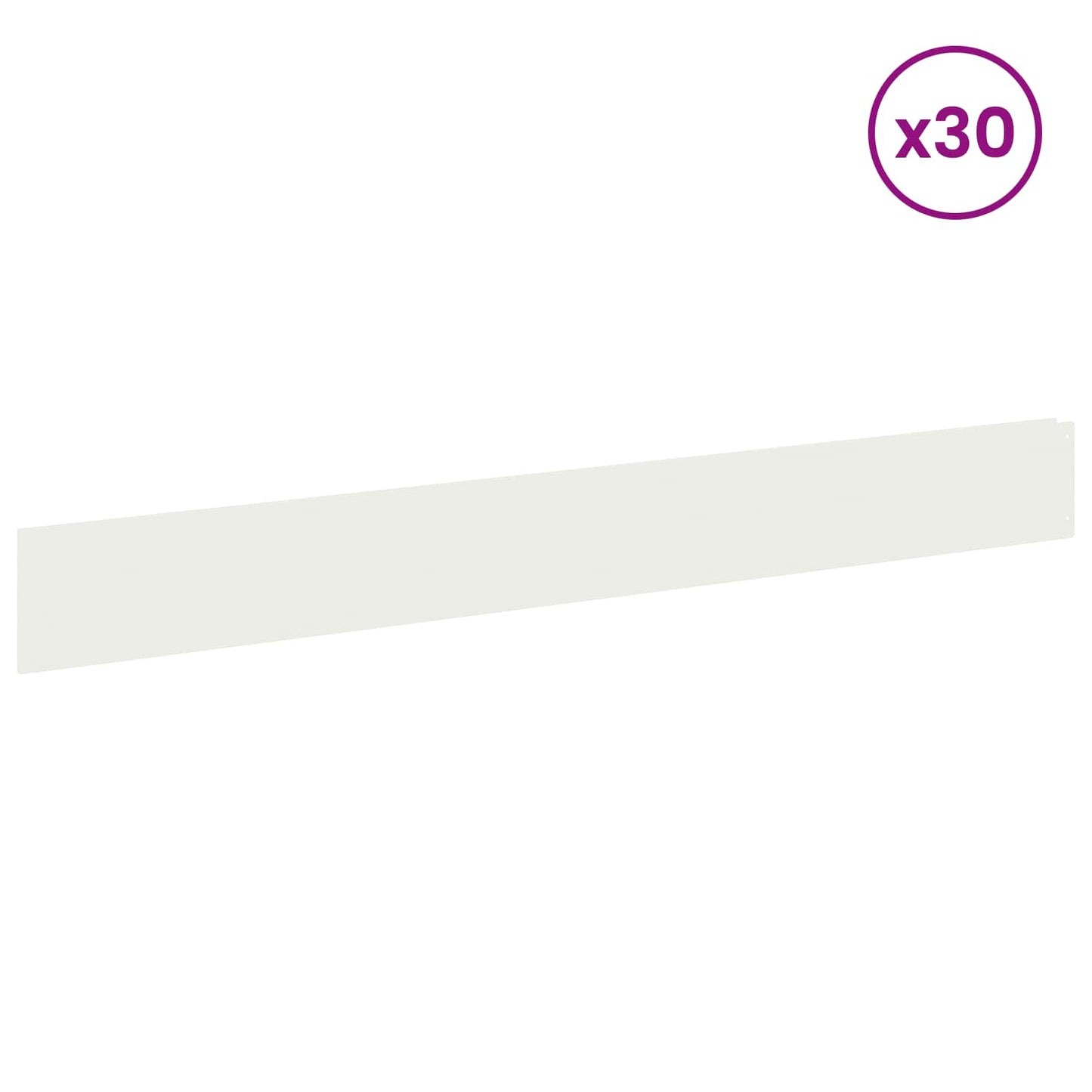 vidaXL Περίγραμμα γκαζόν 30 τμχ. 100 x 12 cm Ατσάλι Λευκό