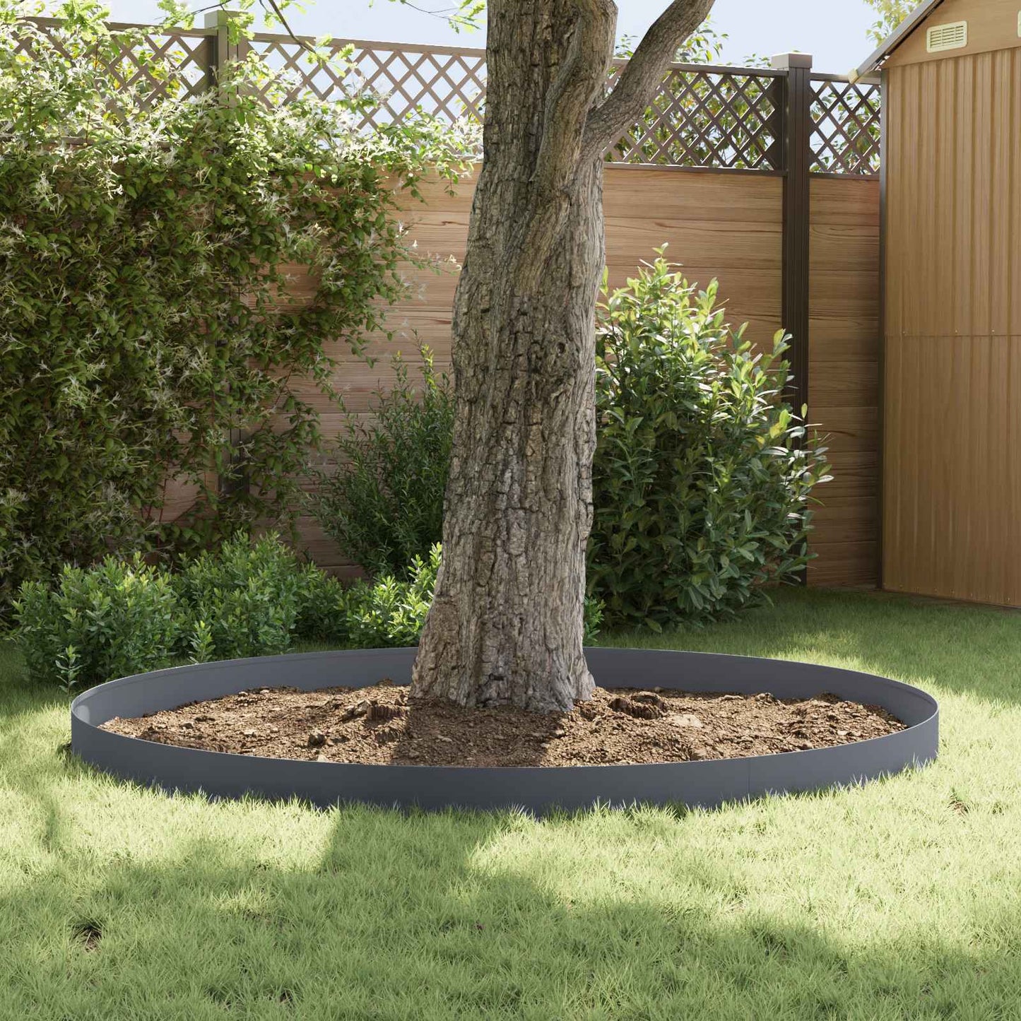 vidaXL Περίγραμμα γκαζόν 30 τμχ. 100 x 12 cm Ατσάλι Ανθρακί