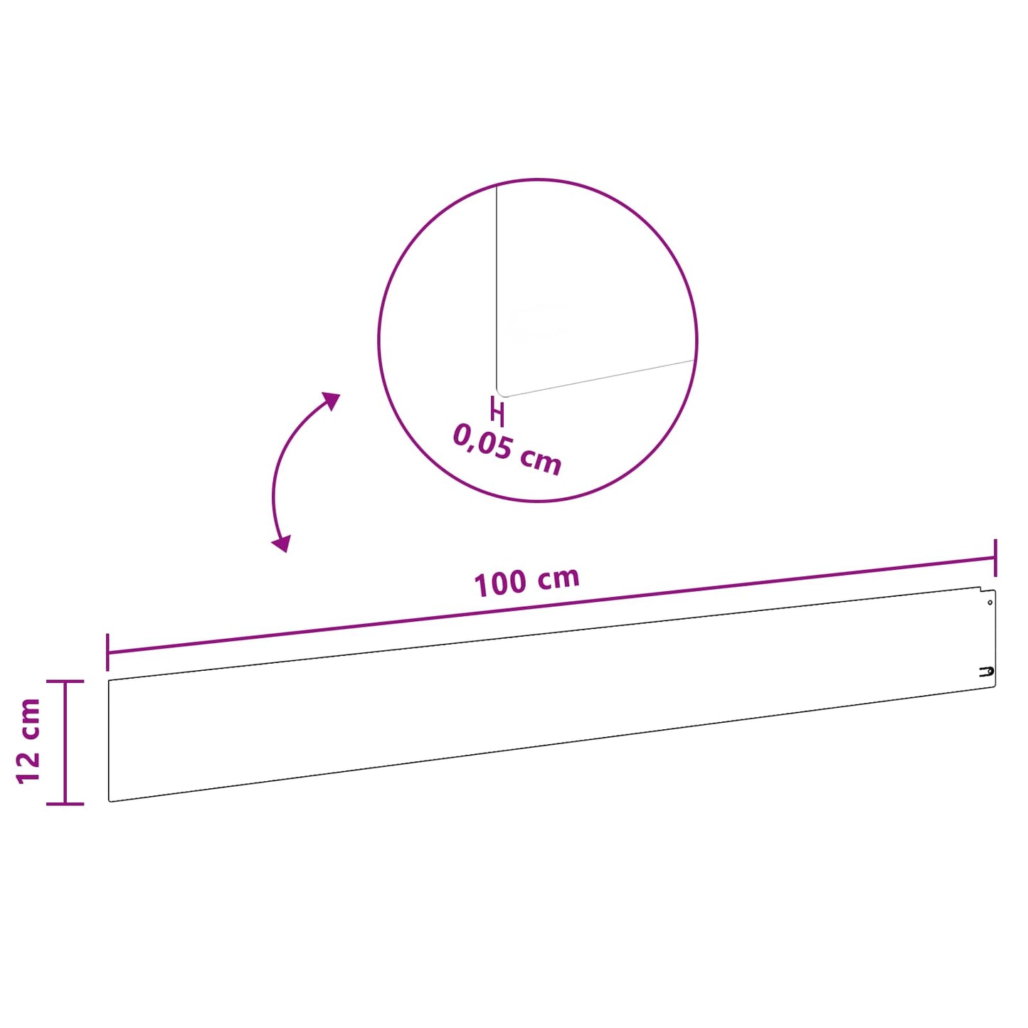 vidaXL Περίγραμμα γκαζόν 30 τμχ. 100 x 12 cm Ατσάλι Ανθρακί
