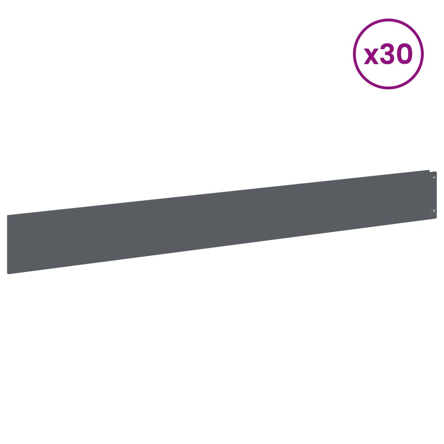 vidaXL Περίγραμμα γκαζόν 30 τμχ. 100 x 12 cm Ατσάλι Ανθρακί