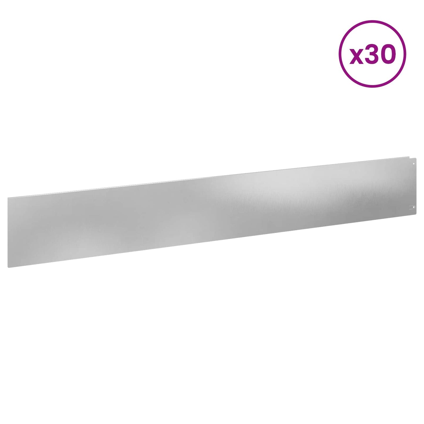 vidaXL Περίγραμμα γκαζόν 30 τμχ. 100 x 15 cm Ατσάλι Ασημί
