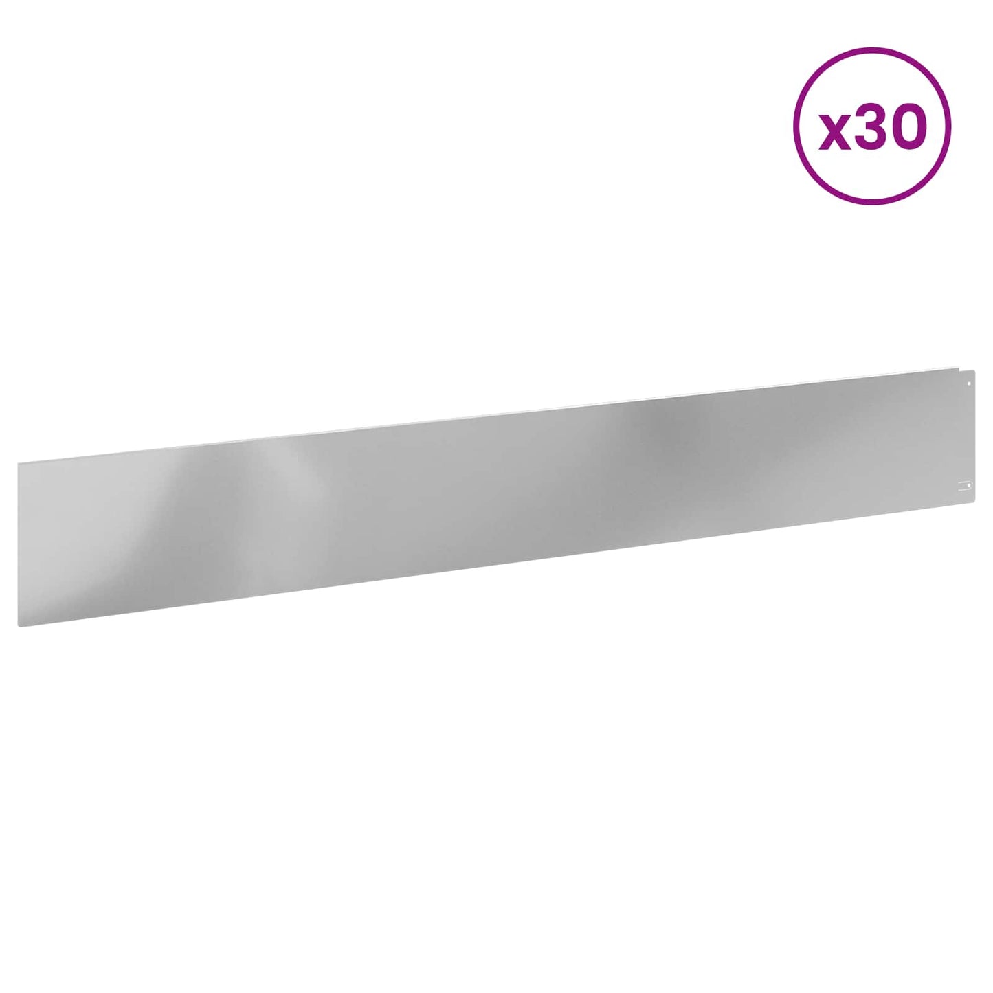 vidaXL Περίγραμμα γκαζόν 30 τμχ. 100 x 15 cm Ατσάλι Ασημί