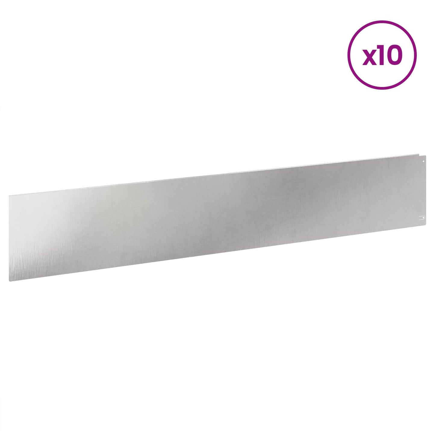 vidaXL Περίγραμμα γκαζόν 10 τμχ. 100 x 18 εκ Ατσάλι Ασημί