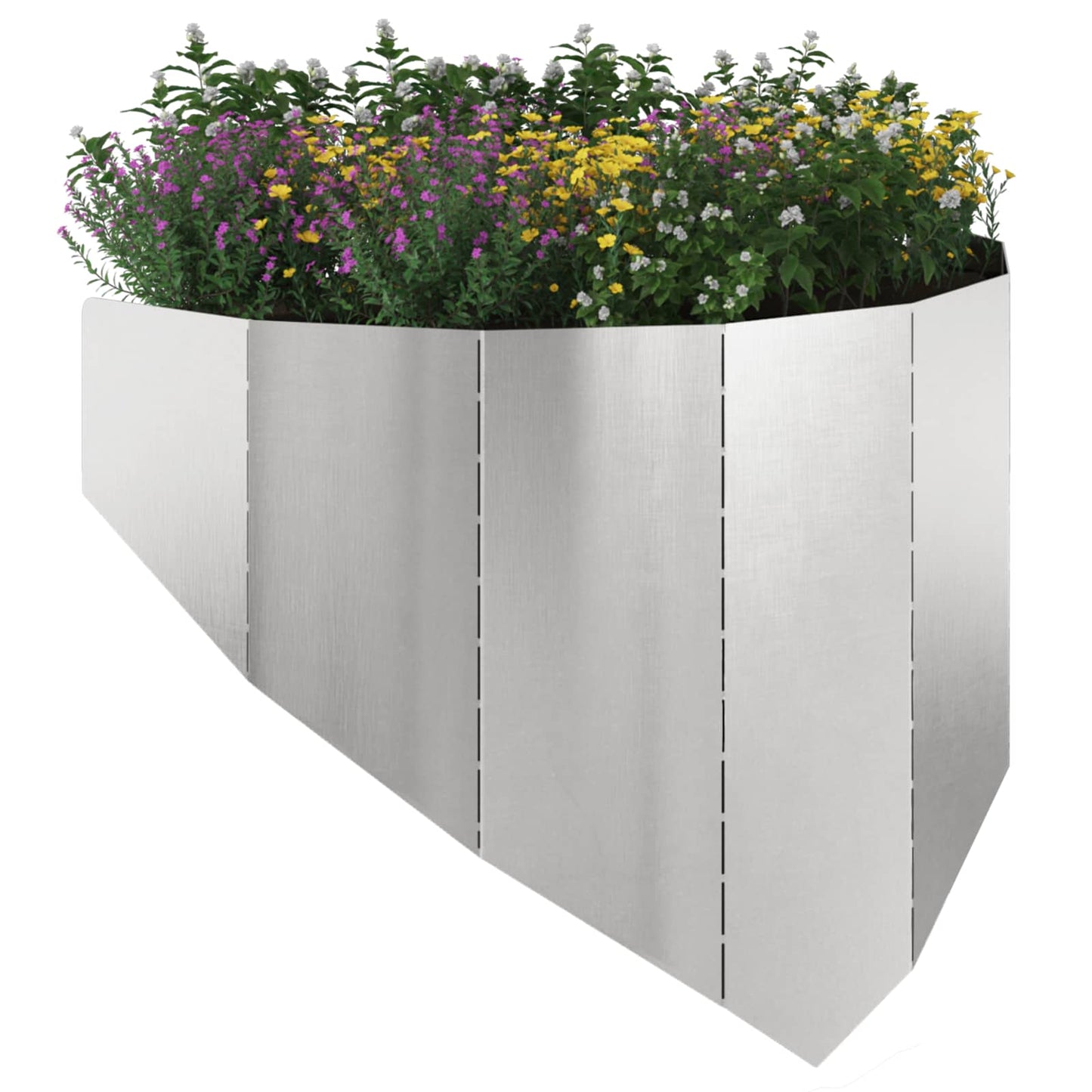 vidaXL Περίγραμμα γκαζόν 100 x 45 cm Ατσάλι Ασημί