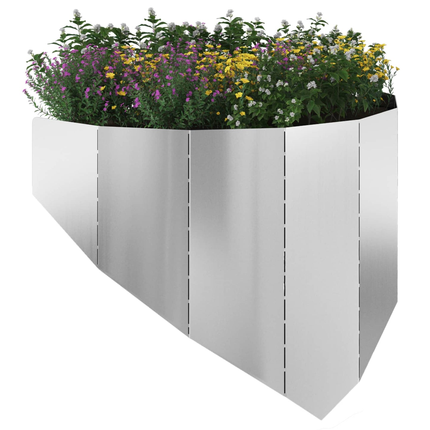 vidaXL Περίγραμμα γκαζόν 4 τμχ. 100 x 45 cm Ατσάλι Ασημί