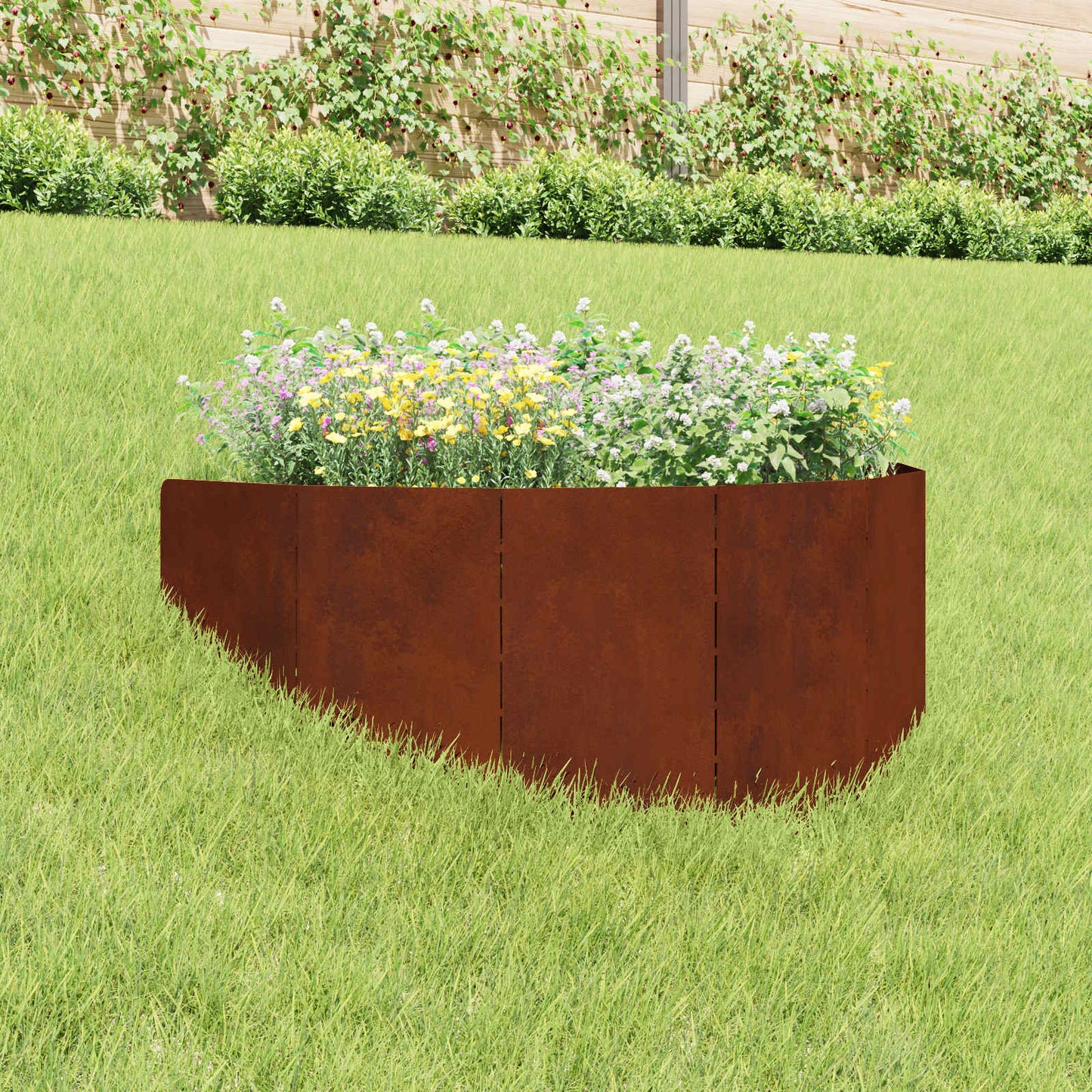vidaXL Περίγραμμα γκαζόν 100 x 45 cm Ατσάλι Σκ rusty