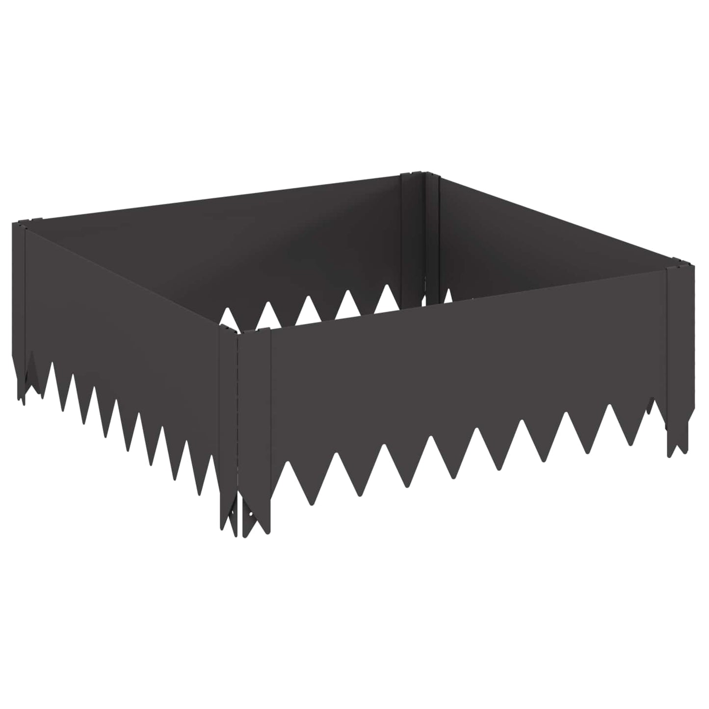 vidaXL Περίγραμμα γκαζόν 4 pcs 60 x 60 x 20 εκ Ατσάλι Μαύρο