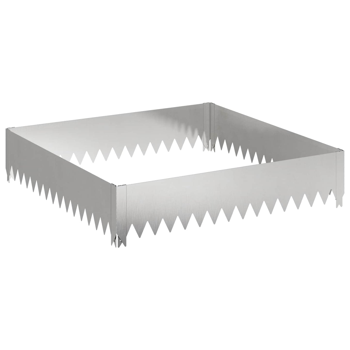 vidaXL Περίγραμμα γκαζόν 4 τμχ. 100 x 100 x 20 cm Ατσάλι Ασημί
