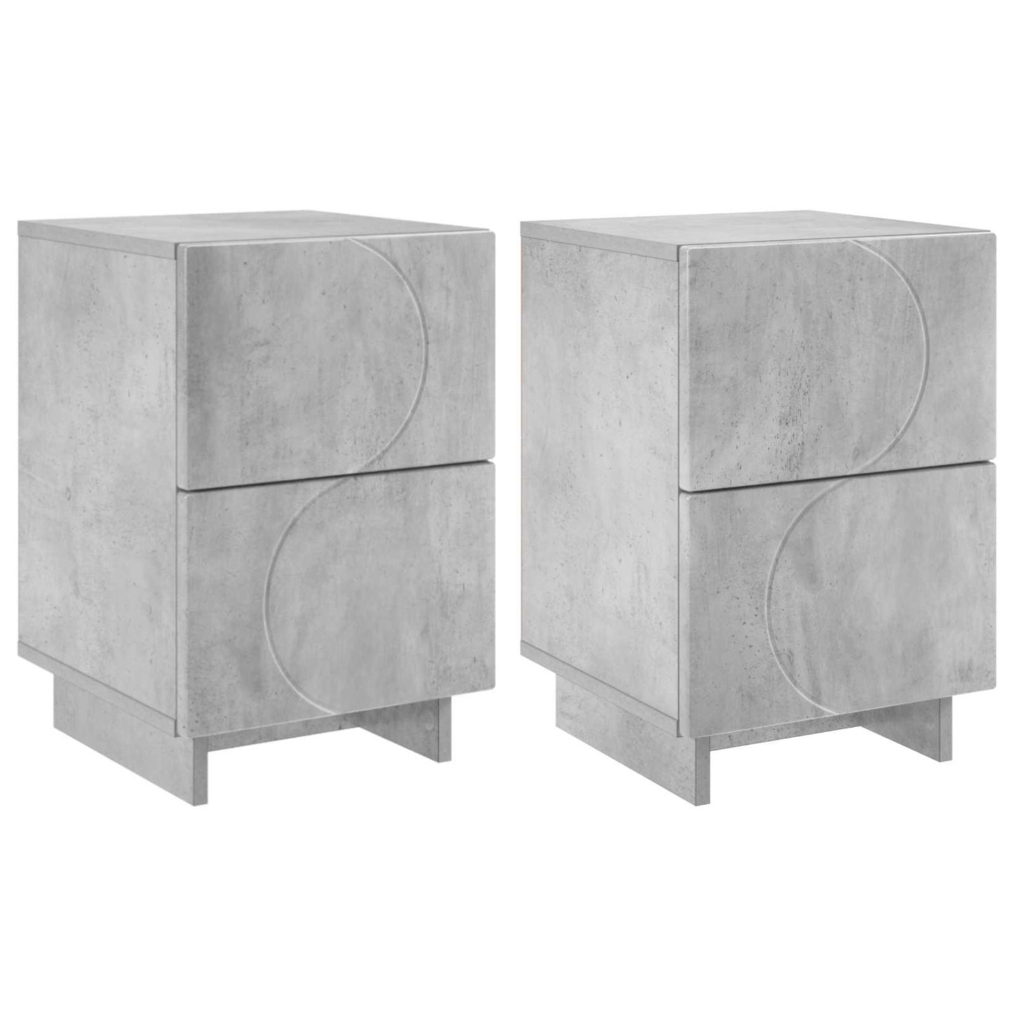 vidaXL Κομοδίνο 2 τεμ. Γκρι τσιμέντου 33,5 x 34,5 x 50 εκ